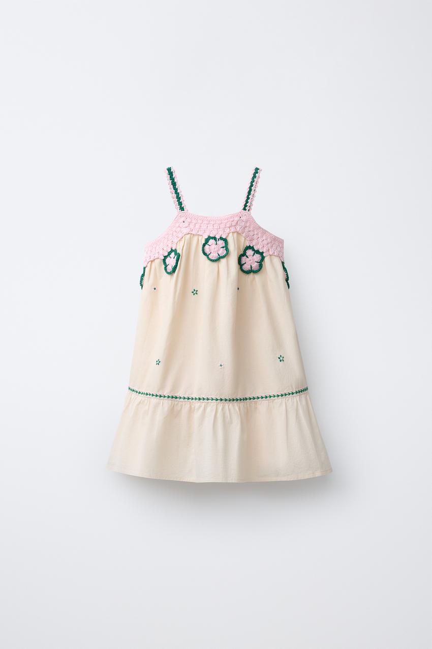 Zara - Embroidered Floral Dress - Ecru - 1 Years (33,9 Inches) - Kids Zara - Embroidered Floral Dress - Ecru - 1 Years (33,9 Inches) - Kids