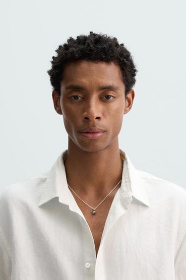 STONE PENDANT NECKLACE - Silver by Zara - Image 0