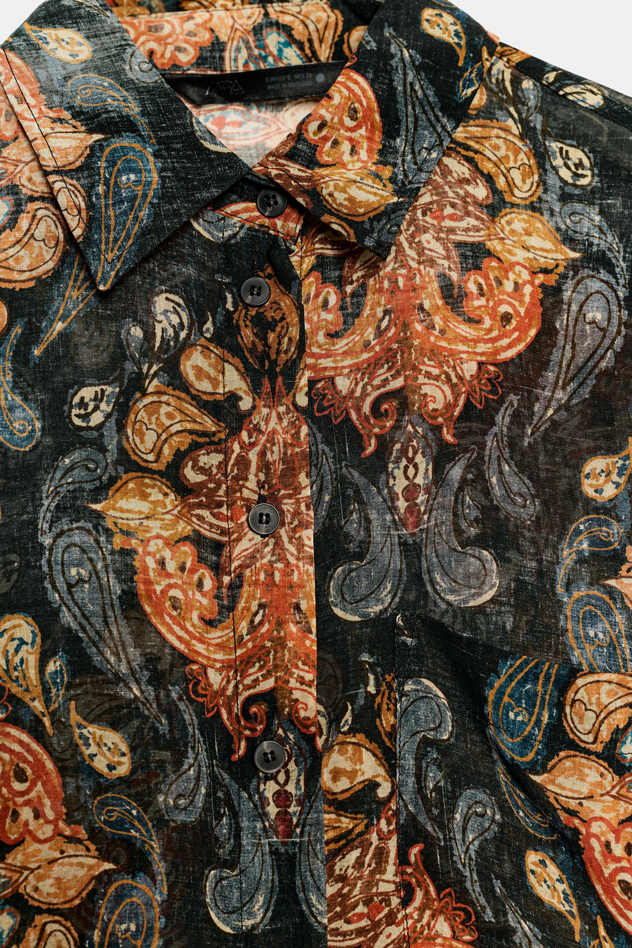 Женские рубашки Zara ZW COLLECTION PRINTED SHIRT — фото 6