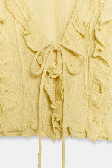 TOP VOLANTES LAZADA - Amarillo claro de Zara