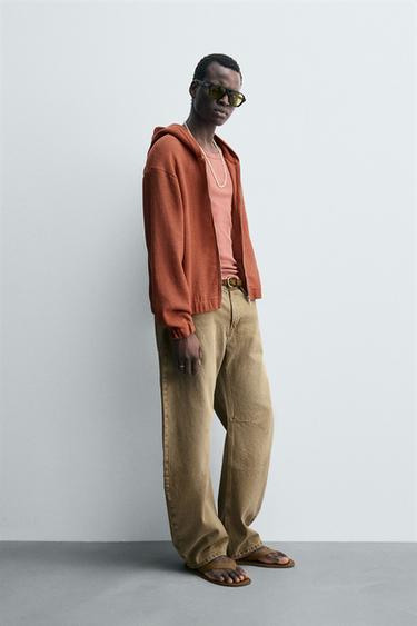 OPEN KNIT HOODIE - Reddish by Zara - Image 3