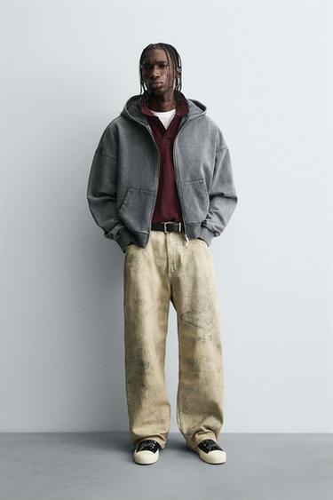 PANTALÓN BAGGY FIT ESTAMPADO LAVADO - Estampado de Zara - Imagen 0