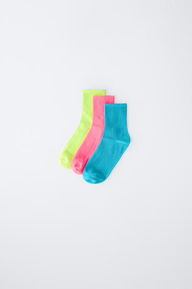 PACK TRE CALZINI FLUO - Giallo fluo di Zara - Immagine 0