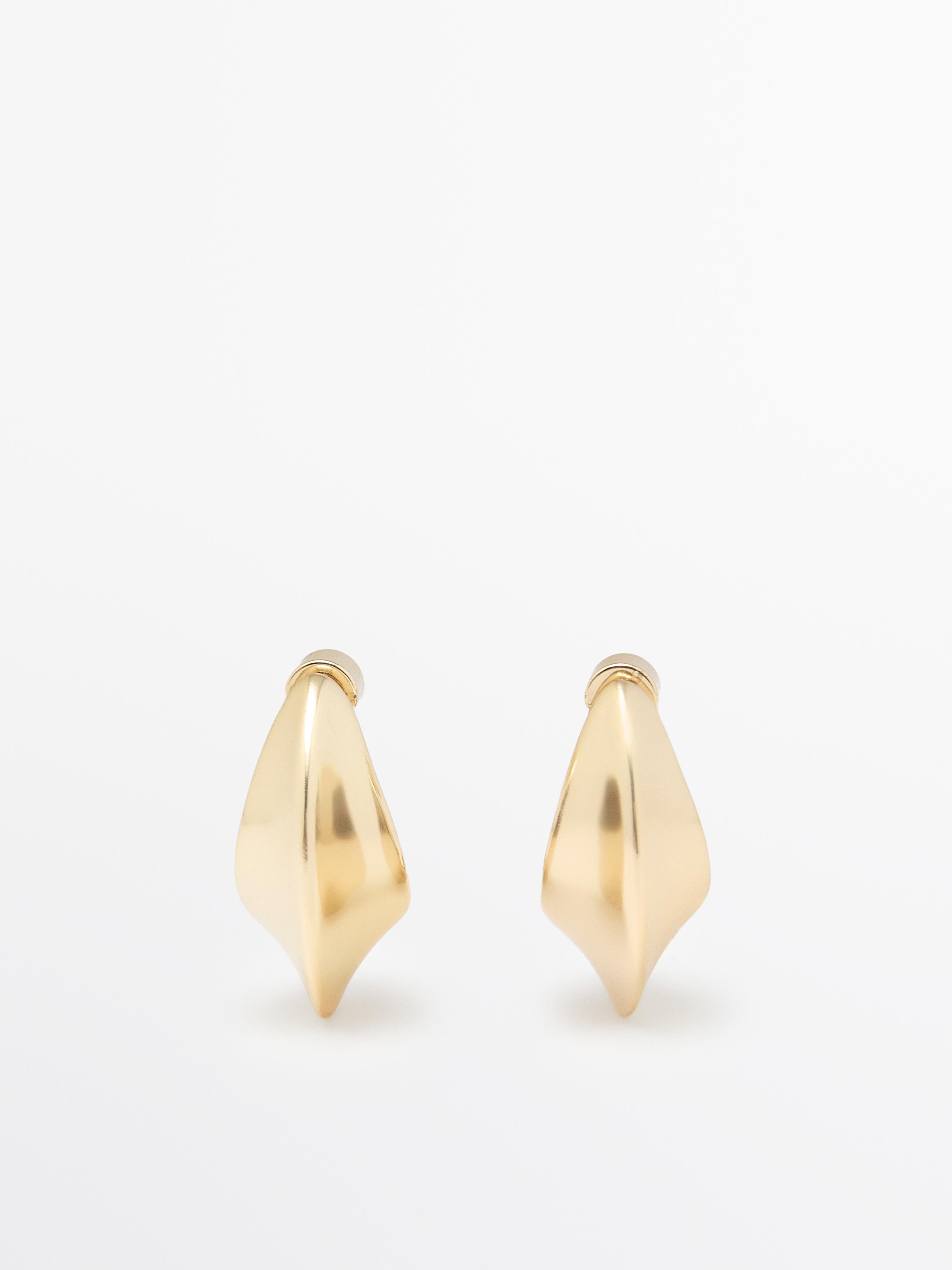Moon hoop earrings — Golden