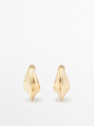 Pendientes aro luna - Dorado de Zara