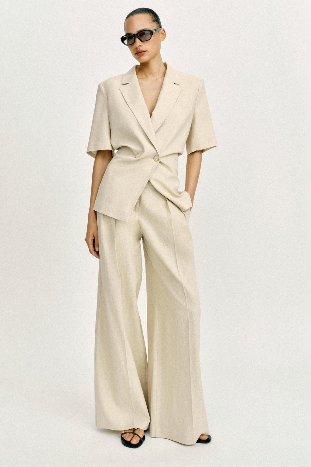 WIDE LEG LINEN PANTS