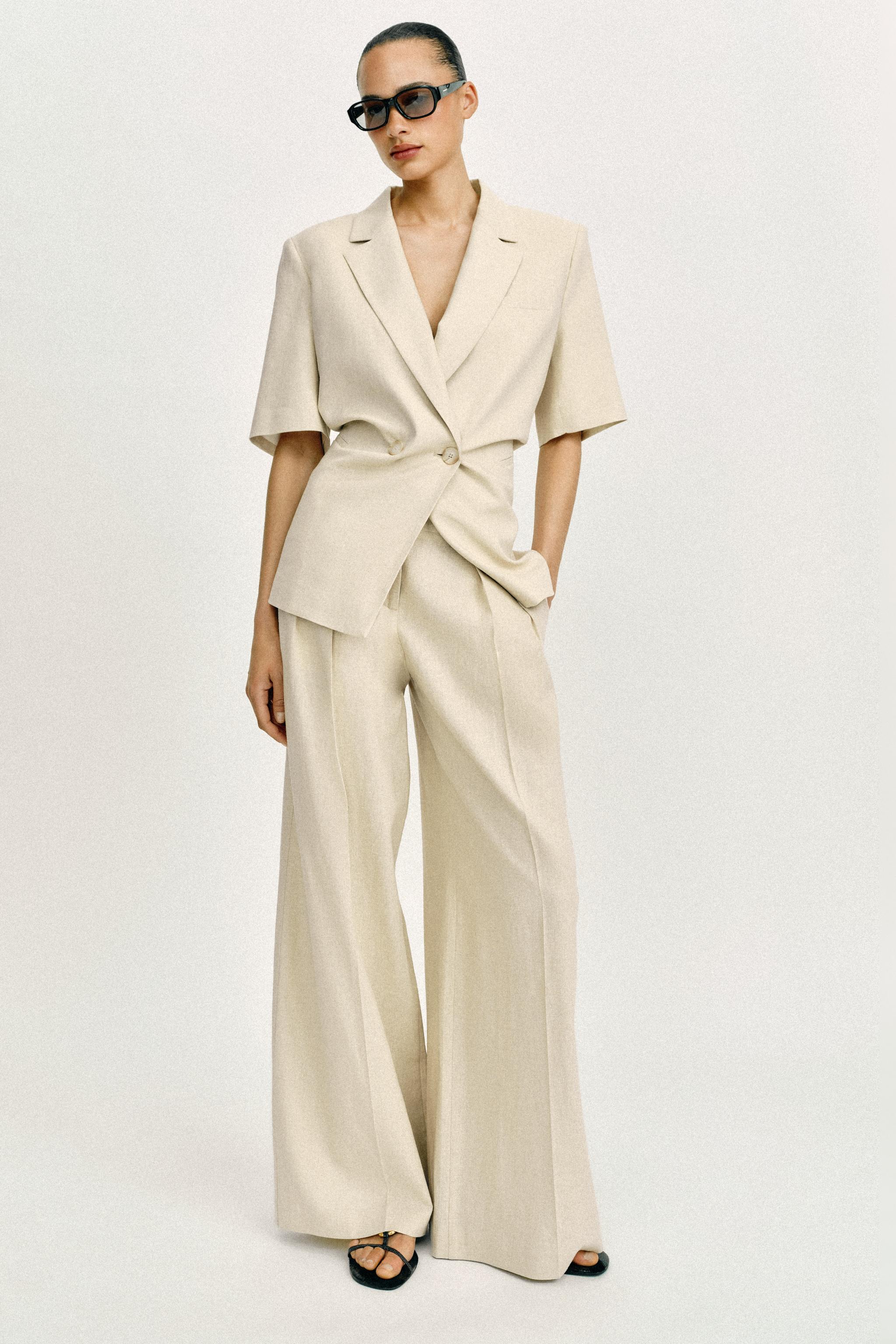 WIDE LEG LINEN PANTS