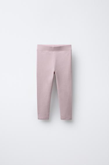 TWO-PACK OF PLAIN AND PRINTED LEGGINGS - Pink / Mauve by Zara - Image 1