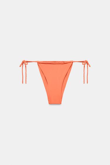 BAS DE BIKINI UNI À PLIS - Orange de Zara - Image 5
