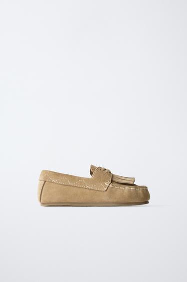 LEATHER LOAFERS - Sand Brown by Zara