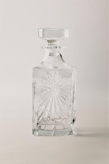CRYSTALLINE BOTTLE WITH RAISED DESIGN - Transparent by Zara