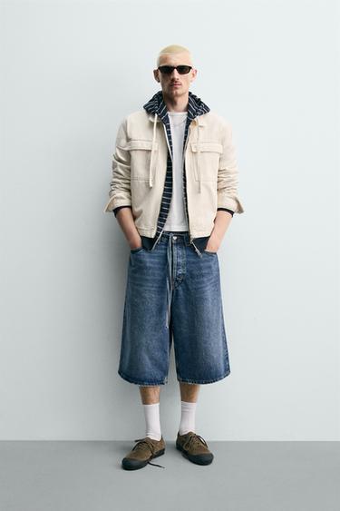 CROPPED-JACKE MIT REISSVERSCHLUSS - Cremefarben von Zara - Bild 0