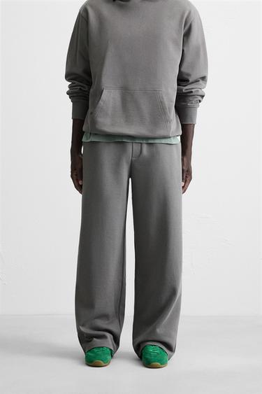 بنطلون JOGGER WIDE FIT - رمادي أنثراسايت by Zara