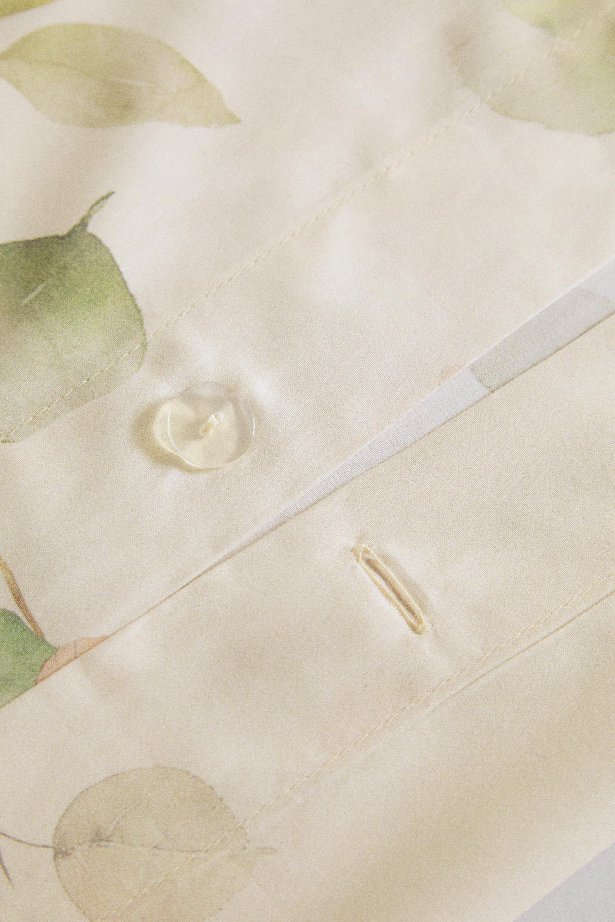 SATEEN DUVET COVER WITH LEAF PRINT