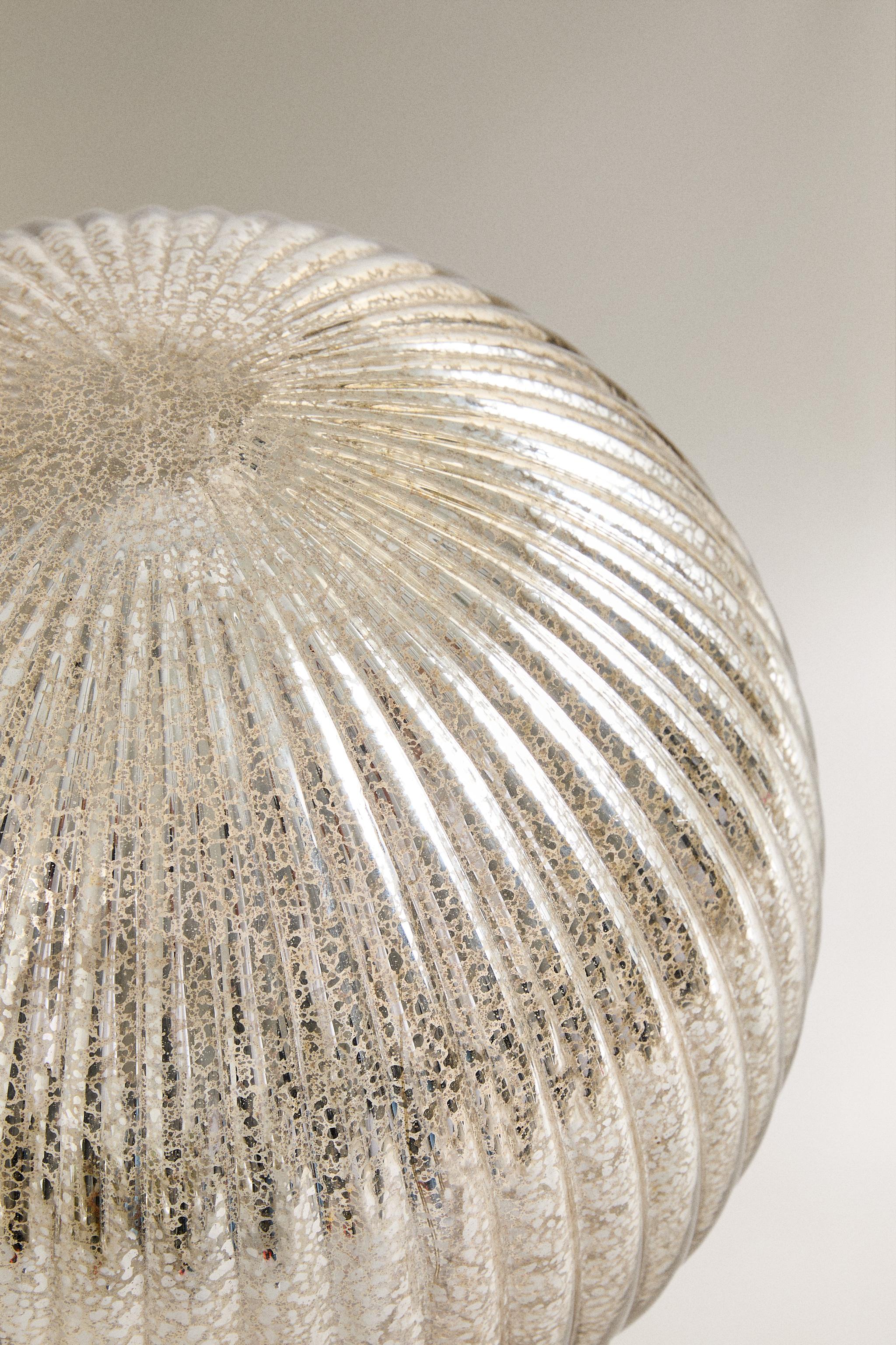 SMALL STRIPED BALL LED LIGHT CHRISTMAS ORNAMENT