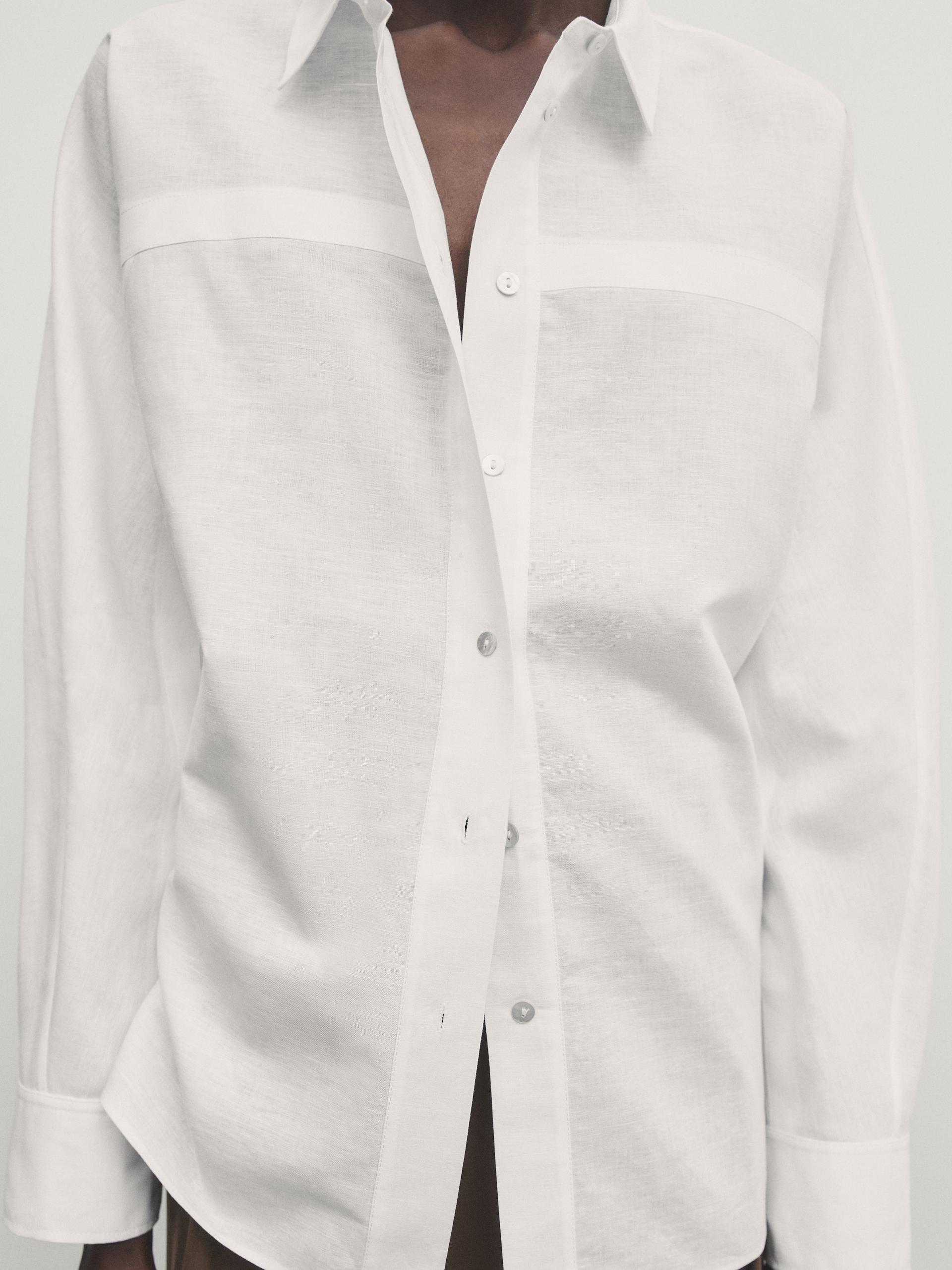 Reed Linen Blend Shirt - White