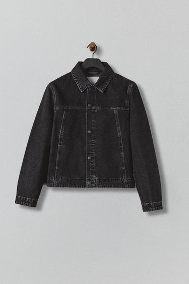 JAQUETA JEANS BÁSICA - Carvão da Zara