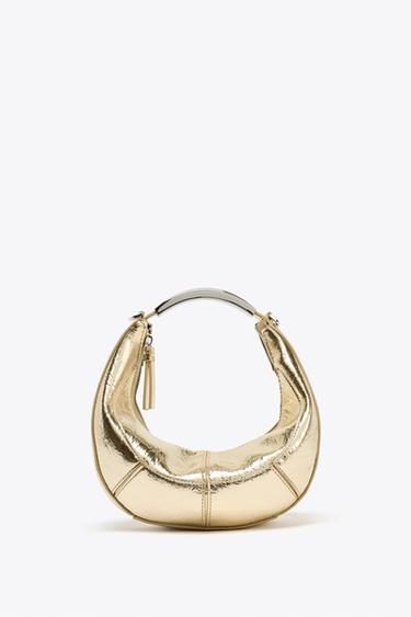 OVAL BAG WITH METAL STRAP - Golden by Zara