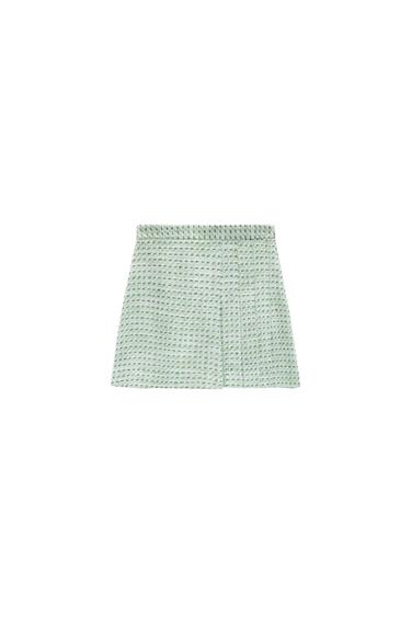 TEXTURED BOX PLEAT SKIRT