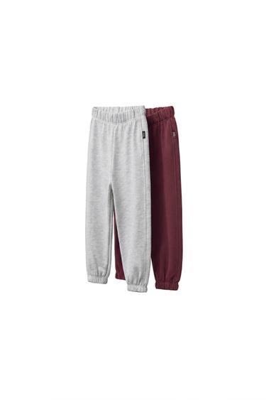 PACK DE DEUX PANTALONS DE JOGGING UNIS - Gris chiné de Zara