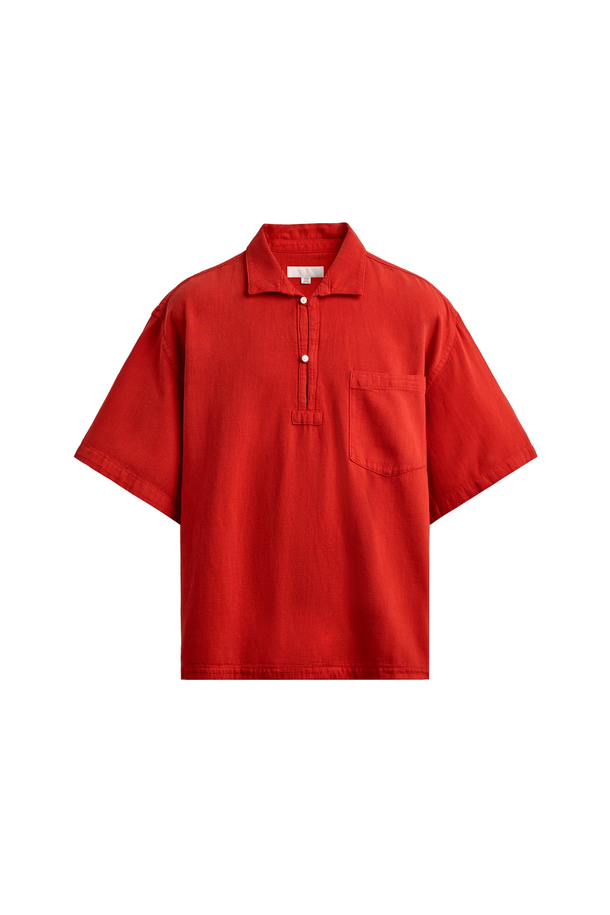 COTTON - LINEN POLO SHIRT - Red | ZARA United States