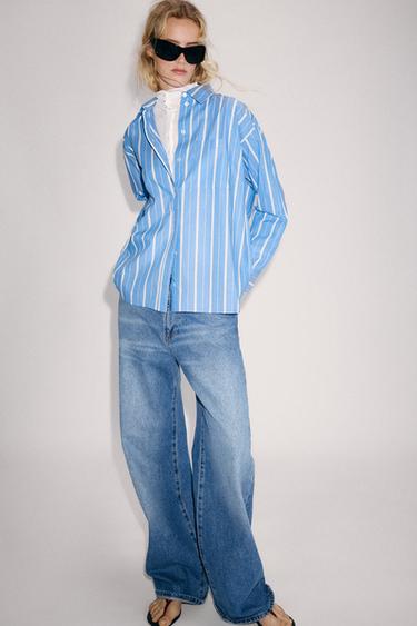 CAMISA RAYAS ZW COLLECTION - Azul / Blanco de Zara