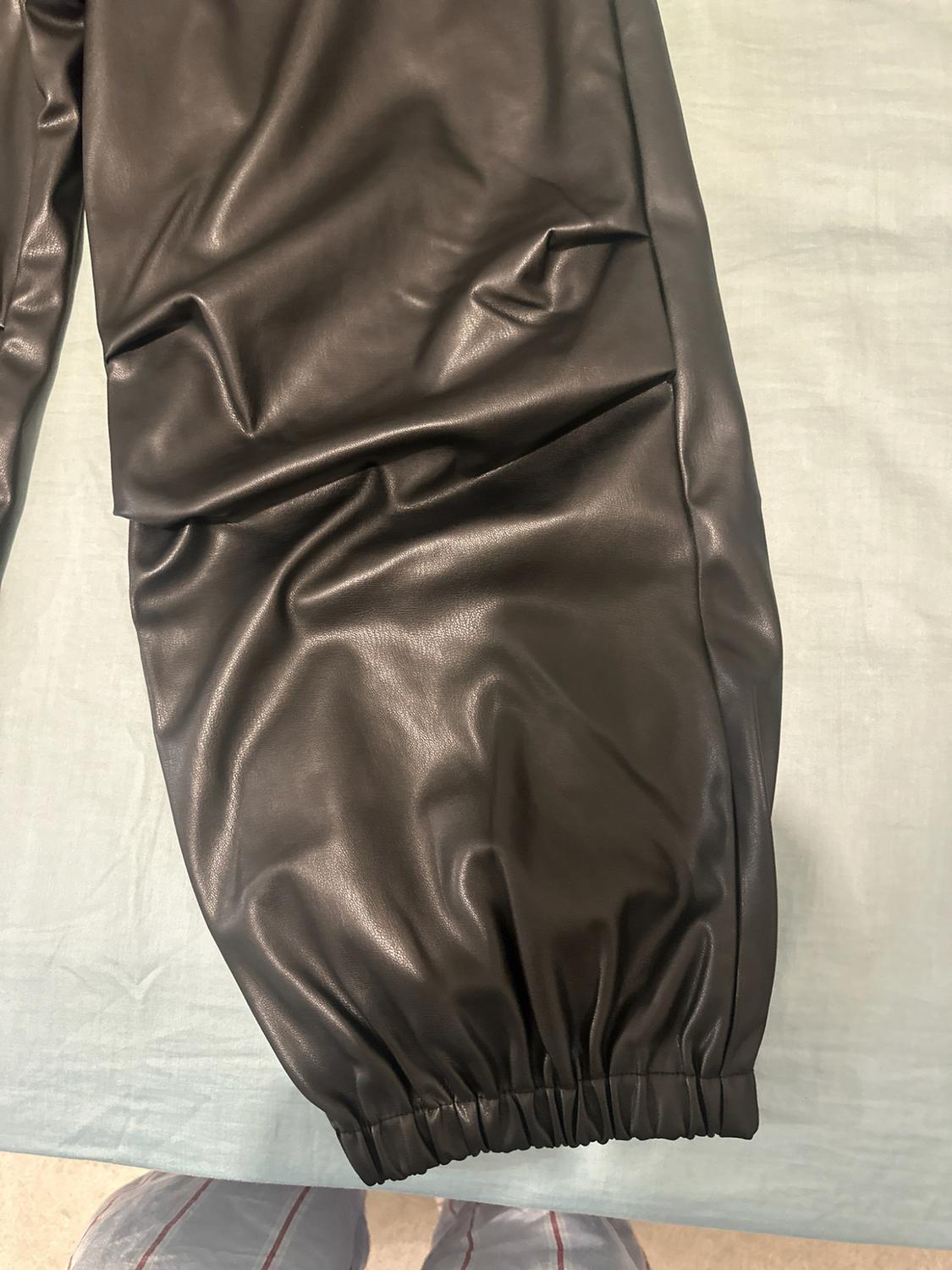 FAUX LEATHER PARACHUTE TROUSERS - Image 4