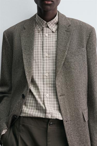 VESTE REGULAR FIT STRUCTURÉE - Noir / Marron de Zara - Image 5
