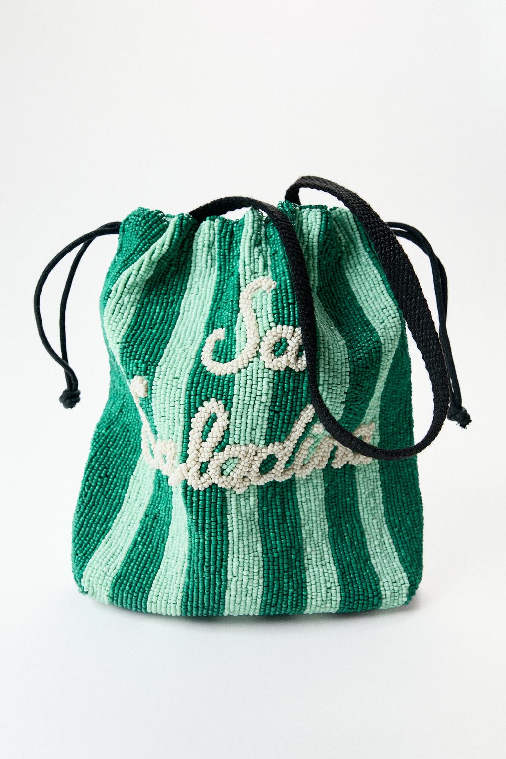 BEADED BUCKET BAG