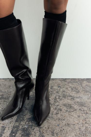 BOTTES À TALON FIN - Marron de Zara - Image 1