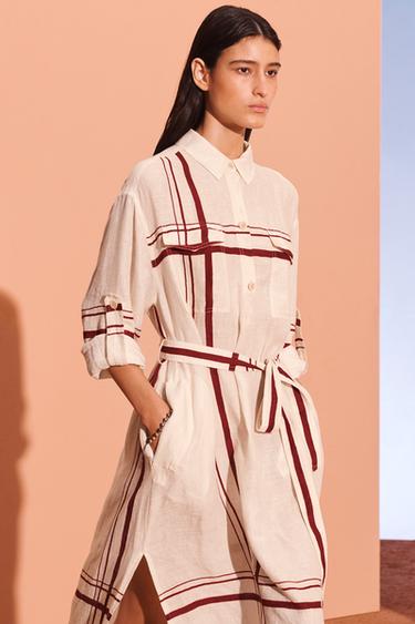 SHRT MD DRSS - Ecru / Red by Zara - Image 2