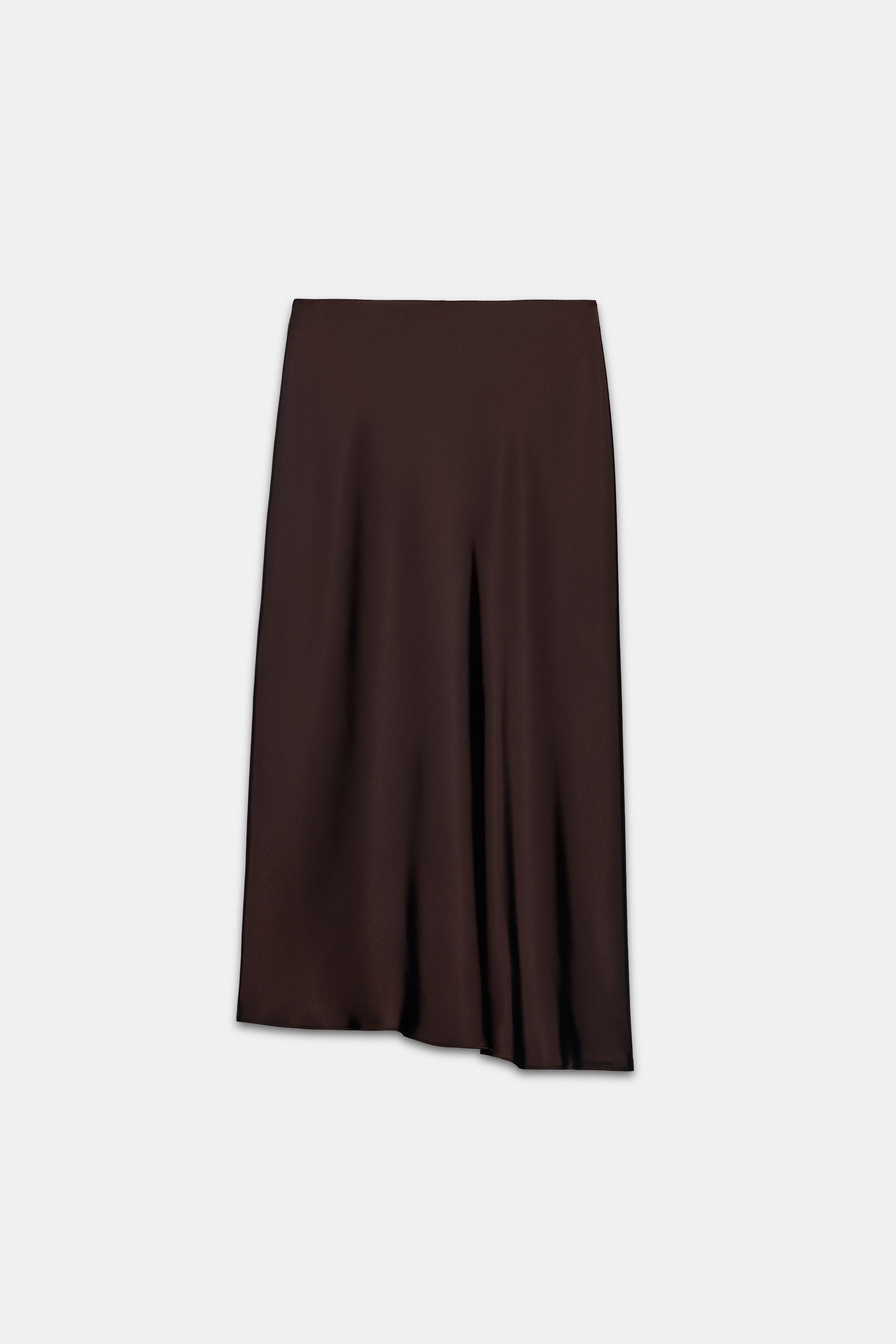 COMBINED SATIN MIDI SKIRT