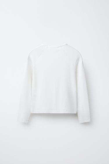 T-SHIRT À MANCHES RAGLAN AVEC MODAL - Blanc de Zara - Image 1