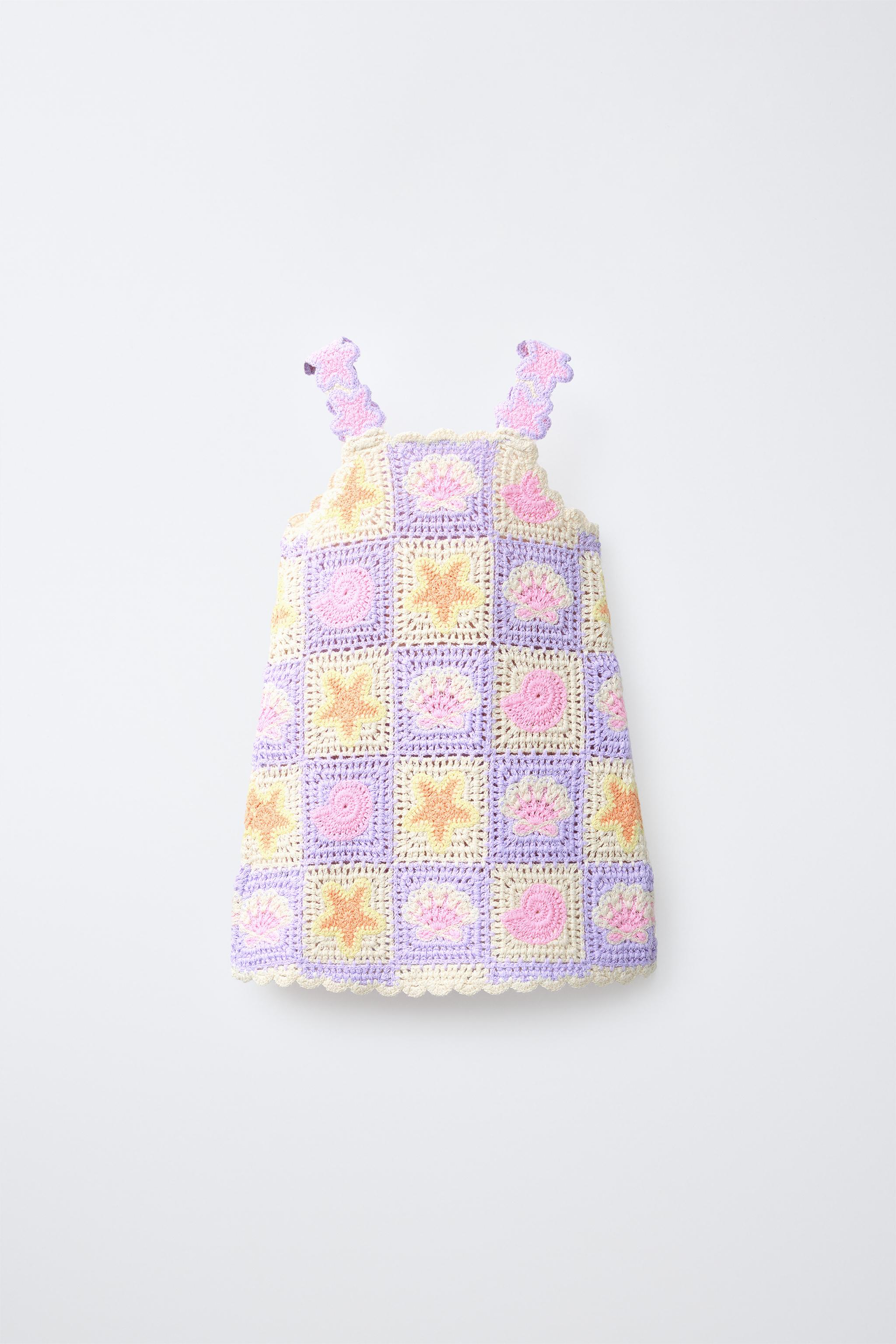 CROCHET KNIT DRESS WITH SEA MOTIFS