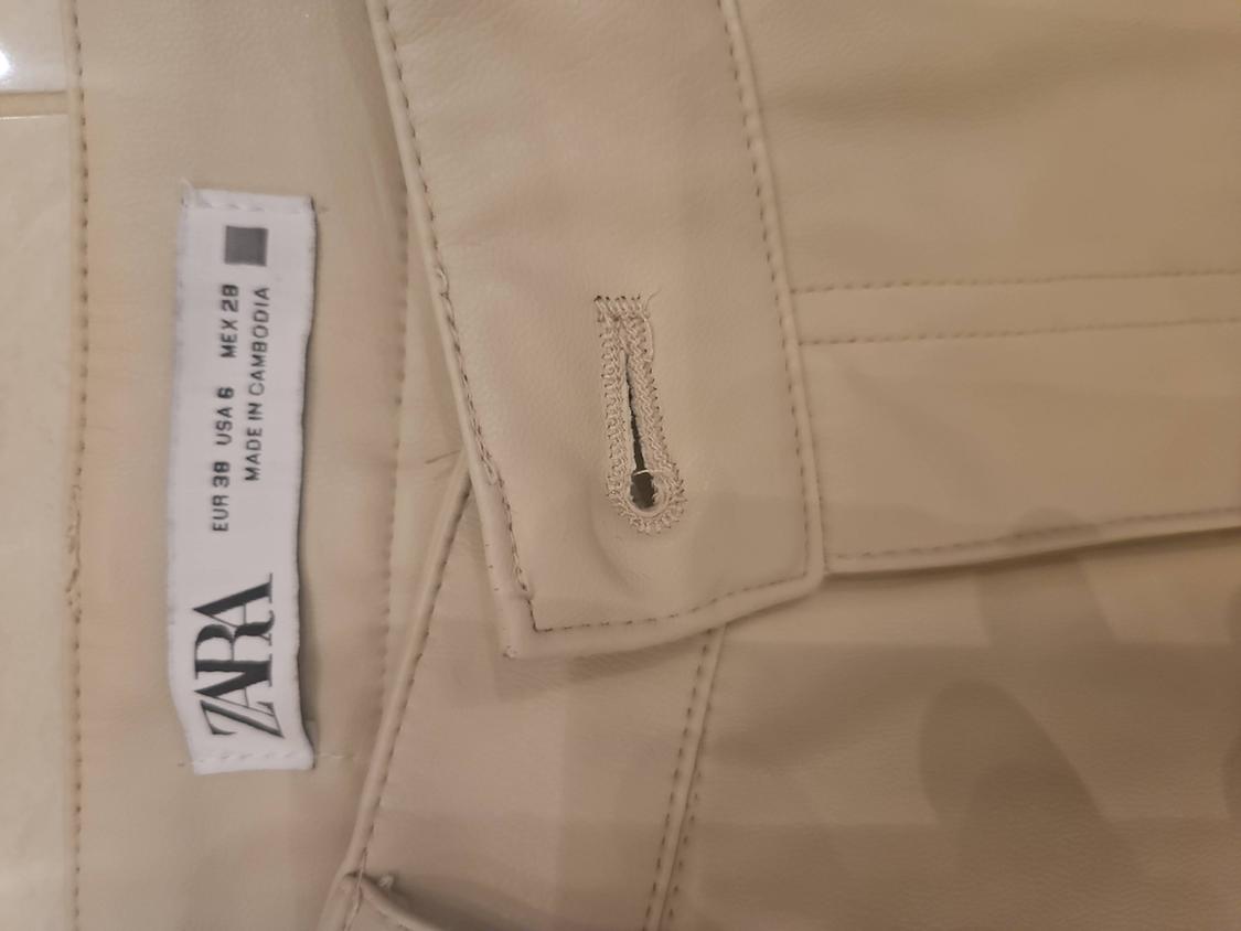 FAUX LEATHER MINI FLARE TROUSERS - Image 2