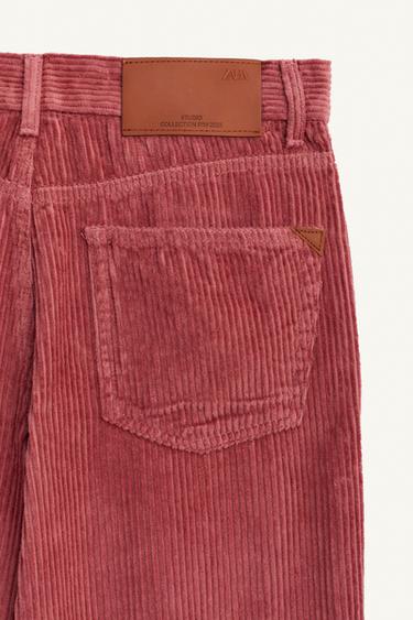 PANTALON EN VELOUR CÔTELÉ ÉDITION LIMITÉE - Rose pâle de Zara - Image 9