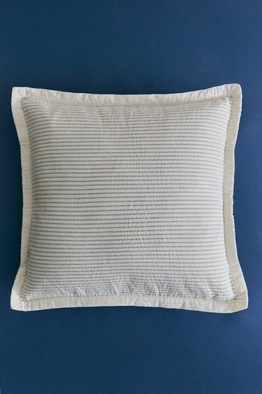HOUSSE DE COUSSIN COUVRE-LIT RAYURES FIL MÉTALLISÉ - Bleu de Zara - Image 5