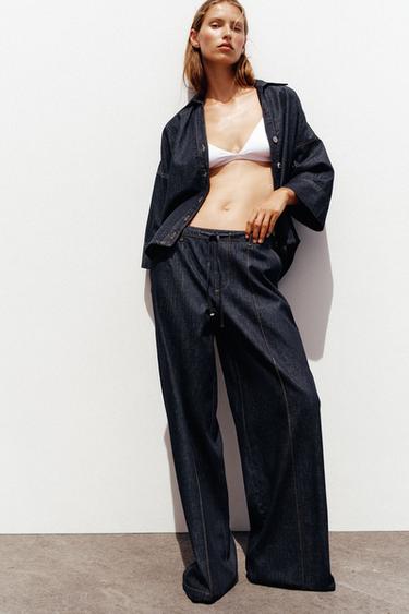 Zara Z1975 寬袖牛仔襯衫 - 藍色