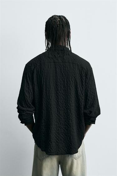 TEXTURED CHECK SHIRT - Black by Zara - Image 2