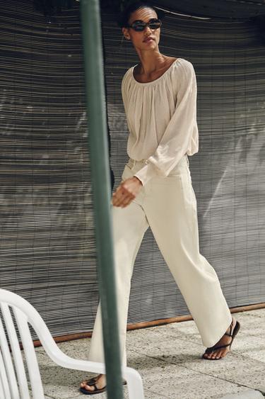 KNIT BOAT NECK BLOUSE - Sand by Zara - Image 0