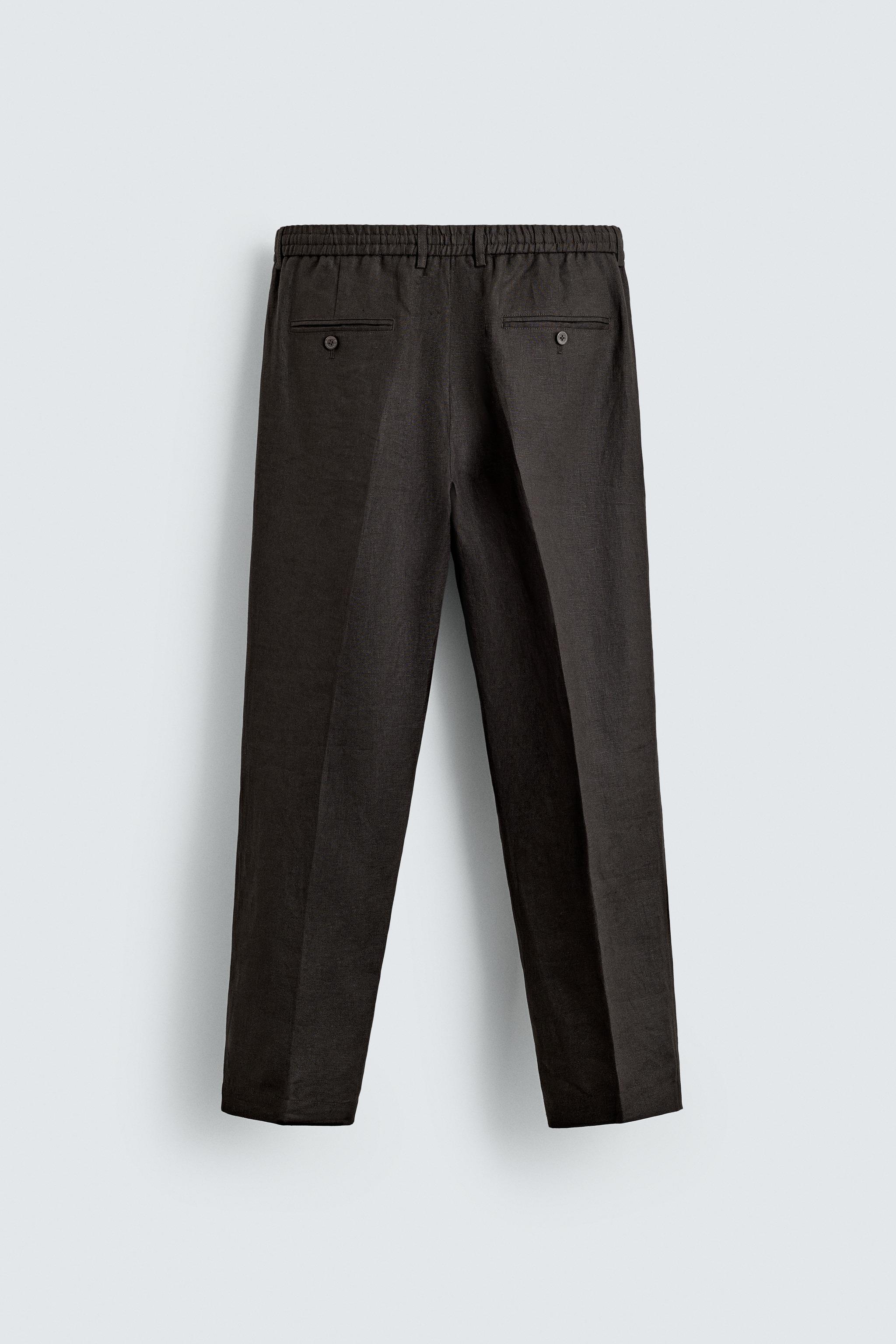 REGULAR FIT 100% LINEN PANTS