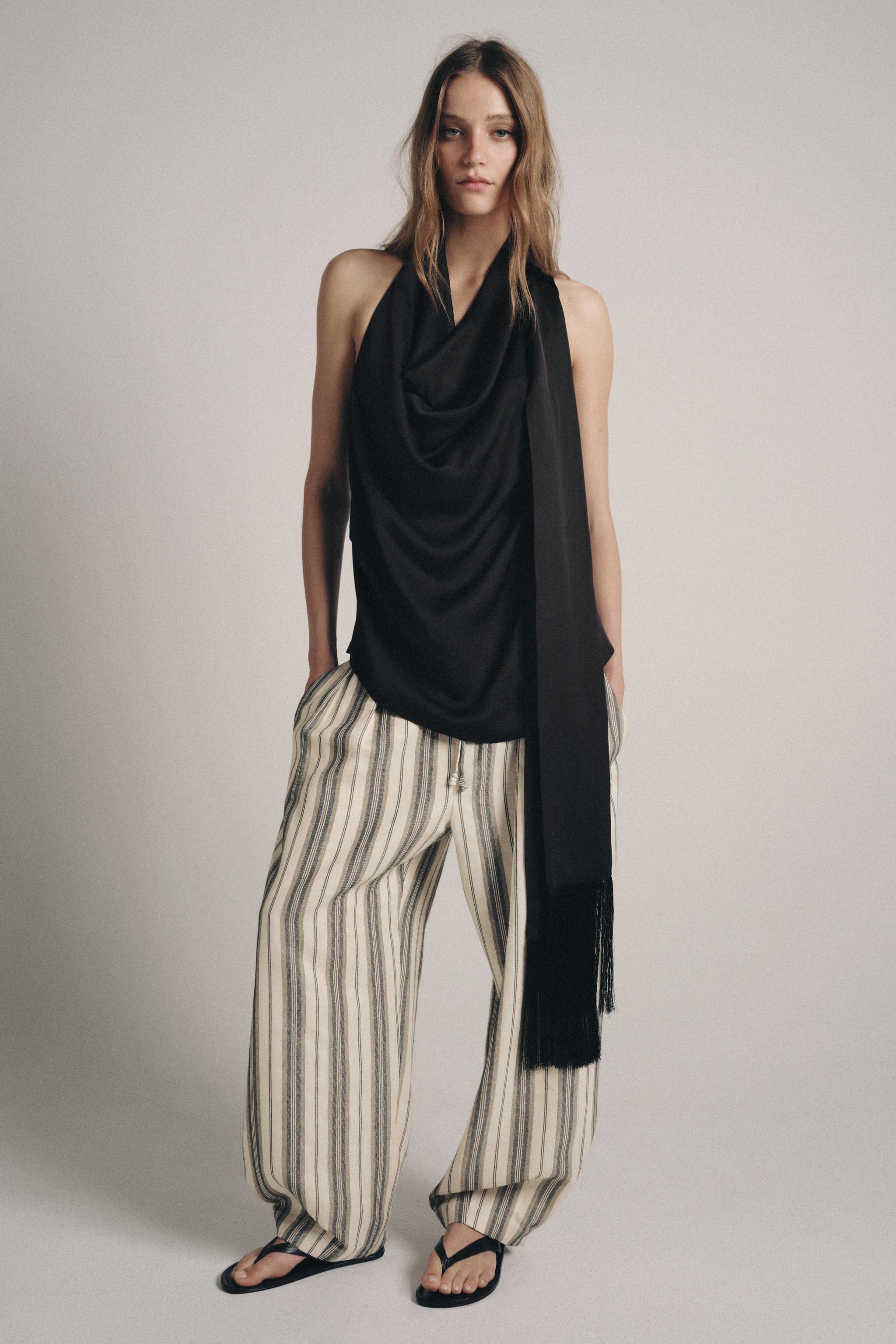 TOP HALTER FOULARD FRANGES ZW COLLECTION
