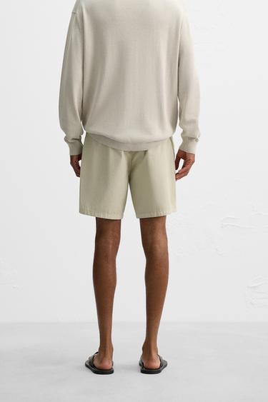 WASHED COTTON BERMUDA SHORTS - Light beige by Zara - Image 2