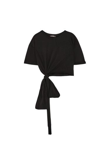 T-SHIRT WITH BOW AND SLOGAN