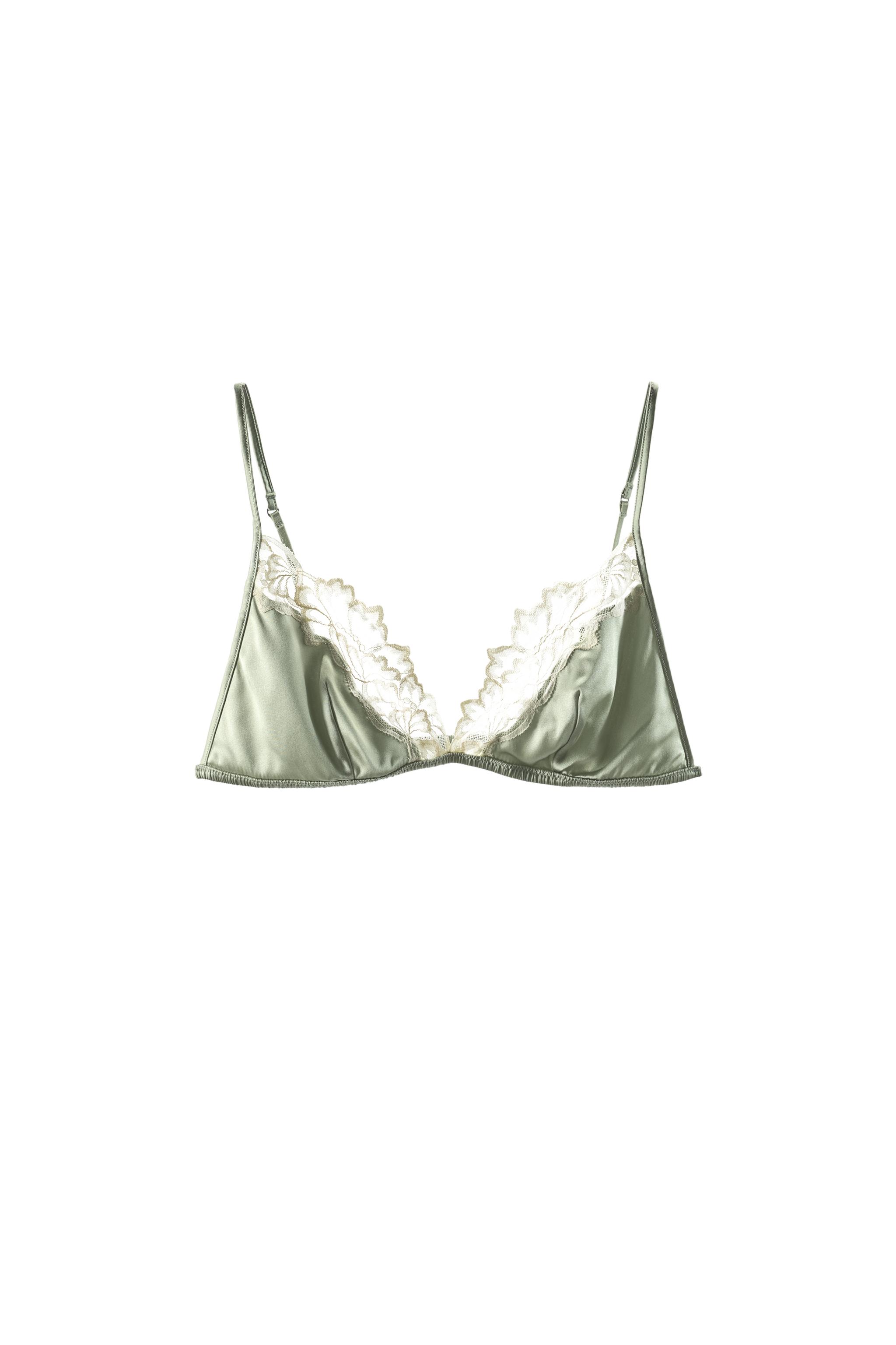 SOUTIEN-GORGE TRIANGLE EN SOIE ET DENTELLE