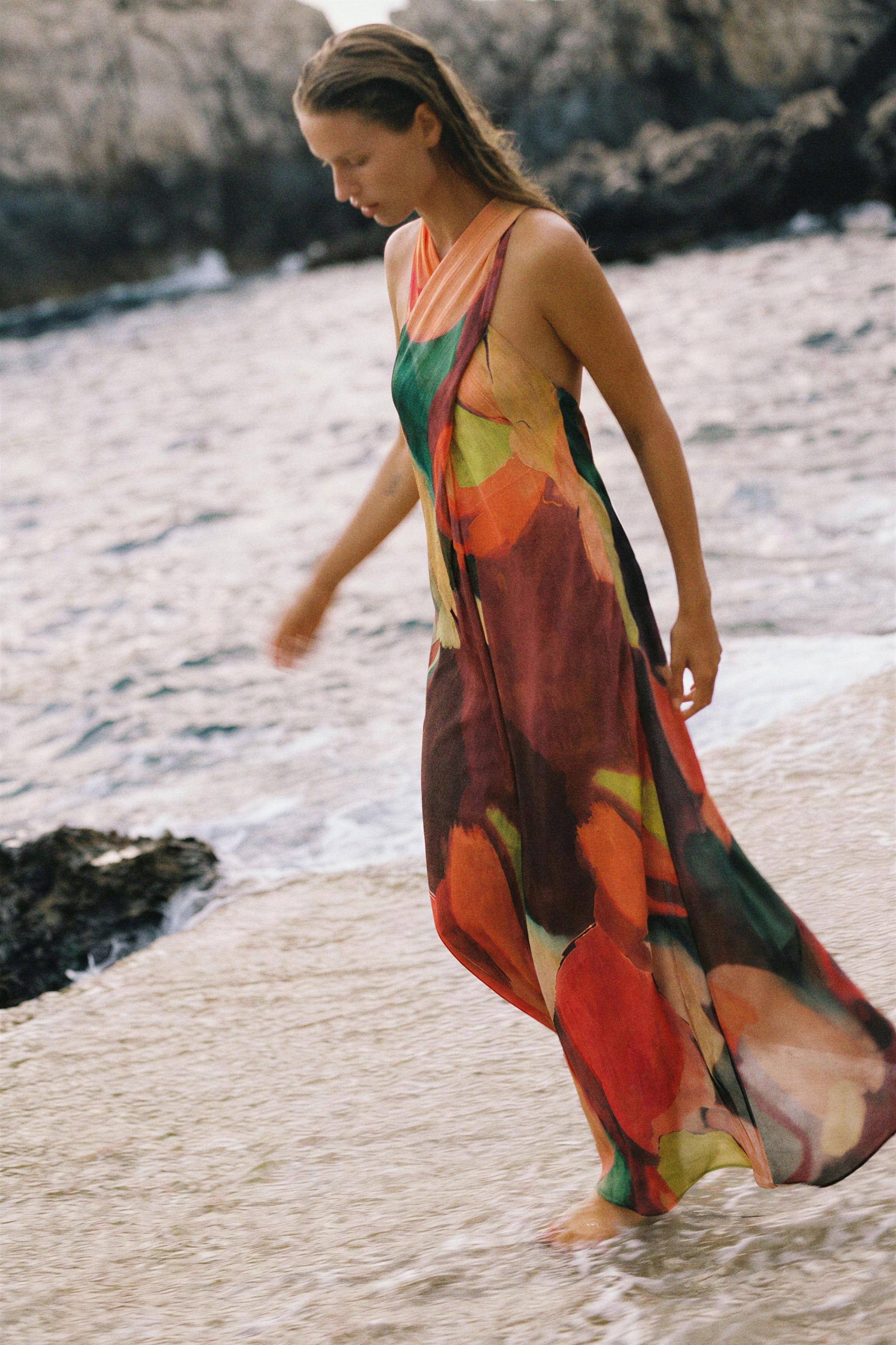 Женские платья Zara PRINTED MAXI DRESS — фото 4
