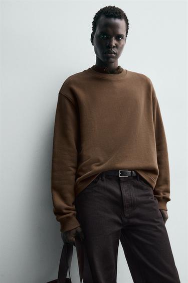 SWEAT COL ROND À RUBANS - Cuir de Zara - Image 4