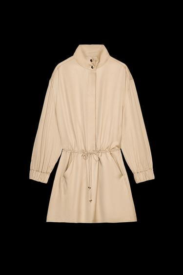 KURZES KLEID IN SATINOPTIK - Hellbraun von Zara
