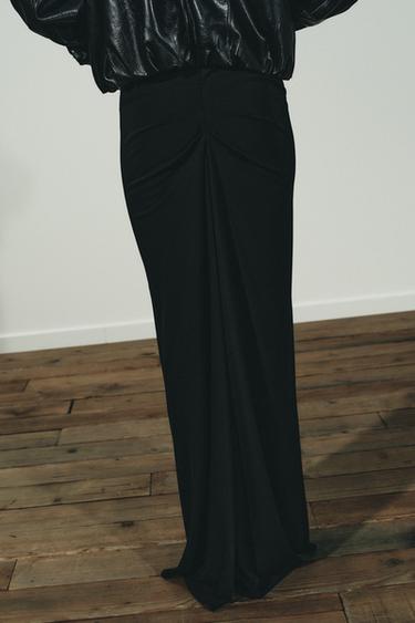 GATHERED MAXI SKIRT - Black by Zara - Image 3