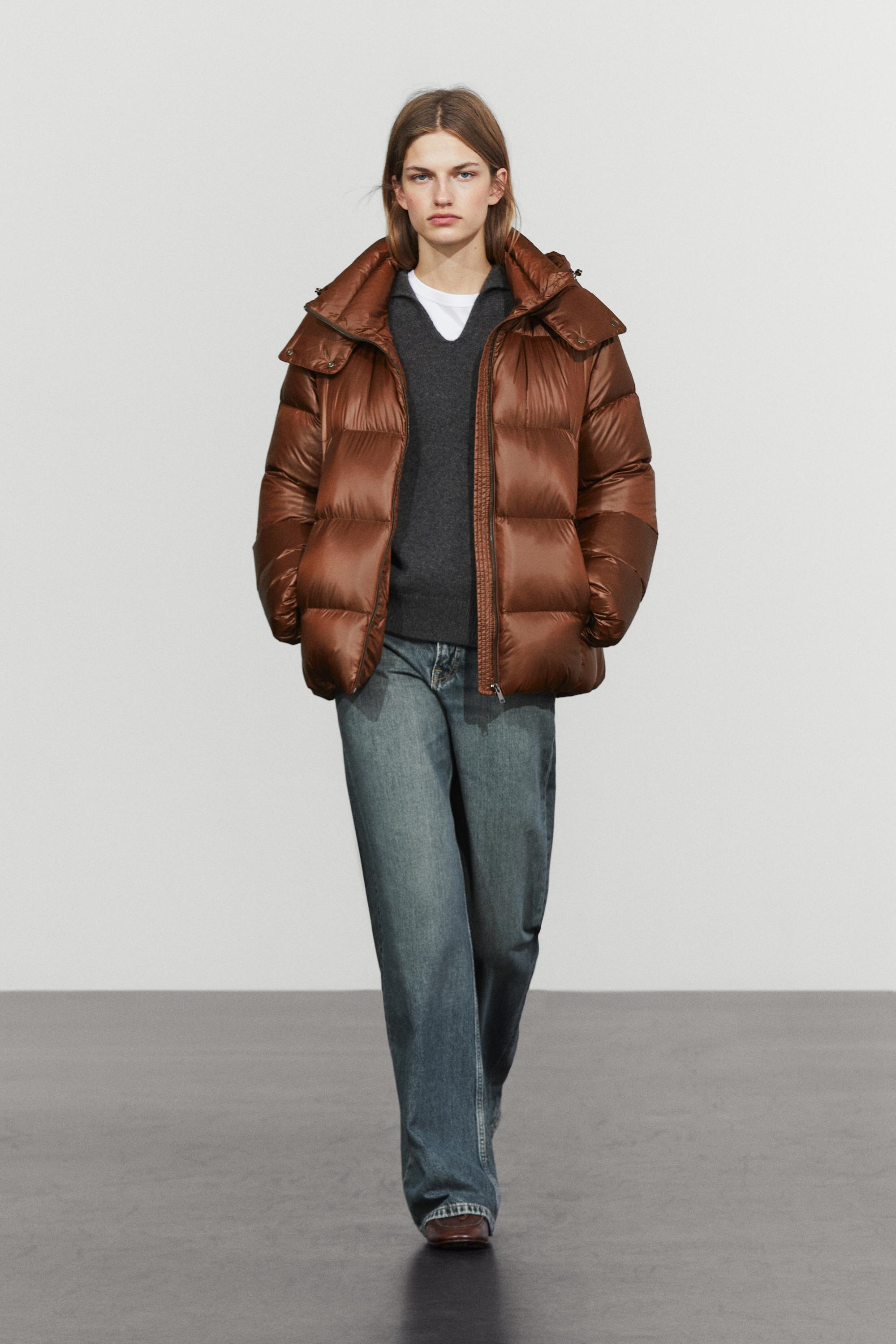 Satin finish down jacket